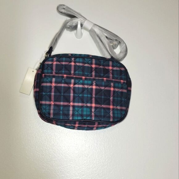 New Talbots Plaid Quilted Crossbody Purse - Picture 3 of 12